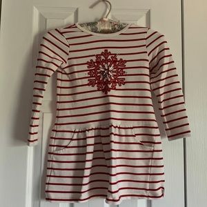 Gymboree kids holiday dress, size 5t, red and cream